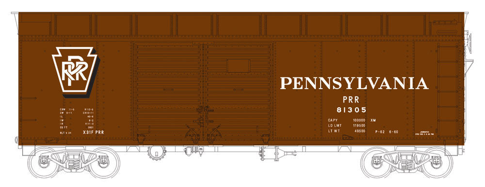 Bowser 41069 HO Pennsylvania Class X31a Turtle-Roof Double-Door Boxcar #81475