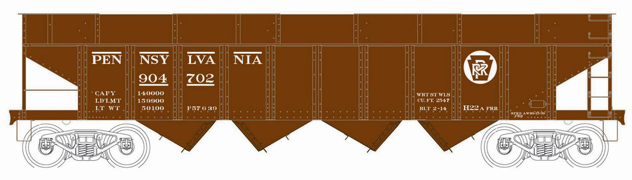 Bowser 41206 HO Pennsylvania Railroad H21a 4-Bay Hopper Executive Line #186323