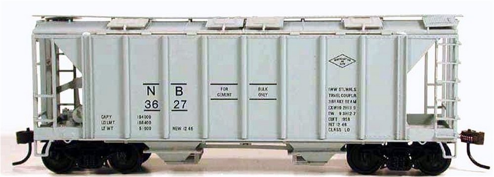 Bowser 56988 HO Northampton & Bath 70-Ton 2-Bay Closed-Side Covered Hopper #3627