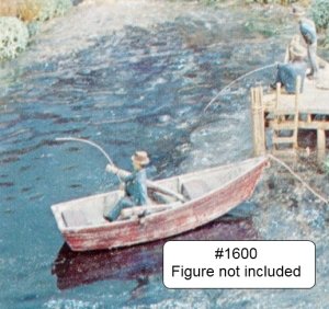 Campbell Scale Models 1600 HO Rowboat with Oars & Oarlocks