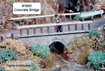 Campbell Scale Models 1605 HO Concrete Bridge with Highway Accessories