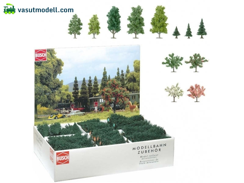 Busch 6333 Mixed, Pine, Deciduous & Blooming Bulk Pack Assorted (204)