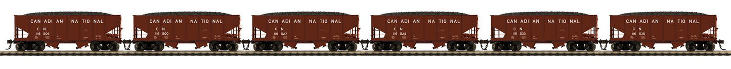 MTH 80-90064 HO Canadian National USRA 55-T Steel Twin Hopper Car Set (Set of 6)