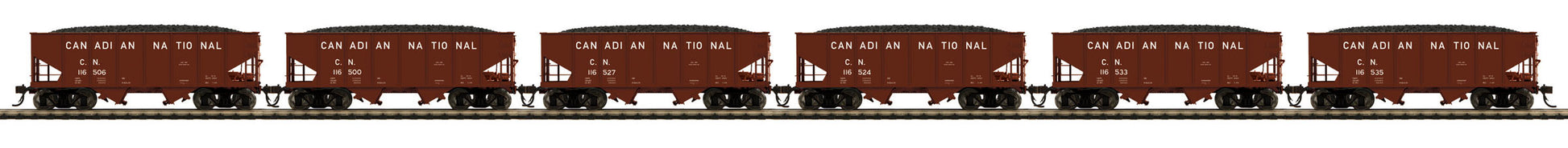 MTH 80-90064 HO Canadian National USRA 55-T Steel Twin Hopper Car Set (Set of 6)