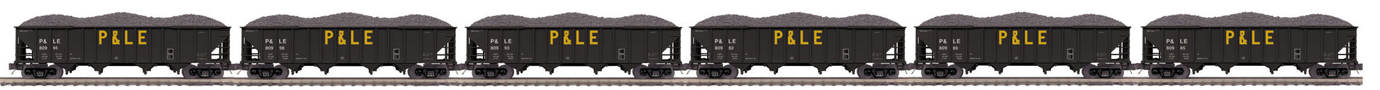 MTH 20-92061 O Pittsburgh & Lake Erie 4-Bay Hopper Car Set (Set of 6)