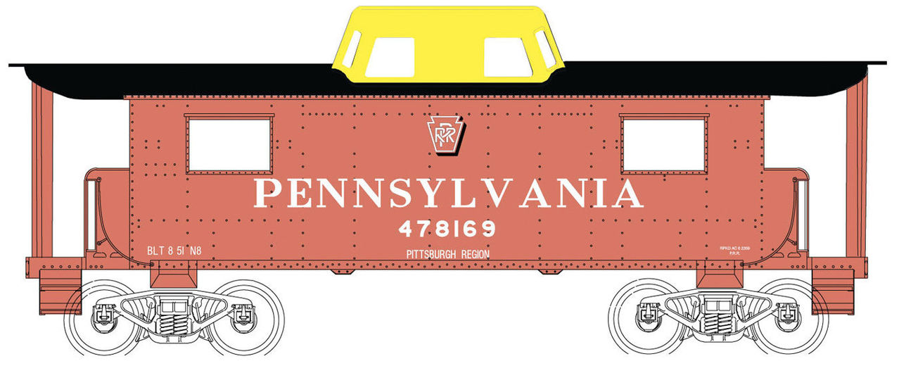 Bowser 41106 HO Pennsylvania Railroad PRR N8 Caboose Executive Line #478174