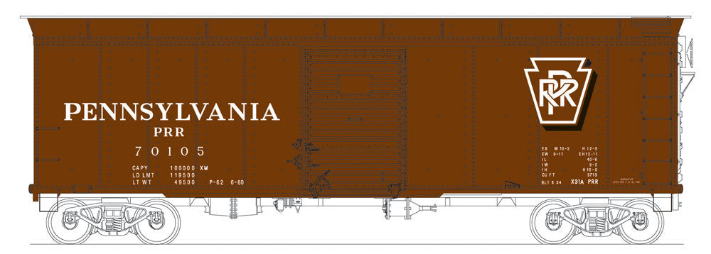Bowser 41058 HO Pennsylvania X31a Shadow Keystone Boxcar #70185