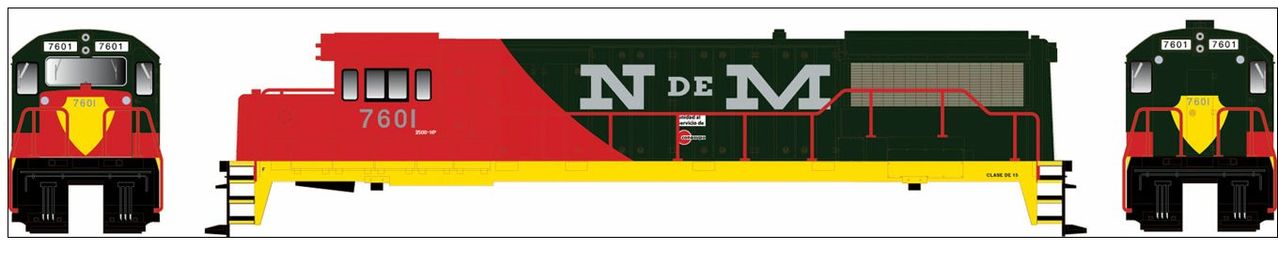 Bowser 23839 HO Nacionales de Mexico GE U25B Diesel Loco LokSound/DCC #7601
