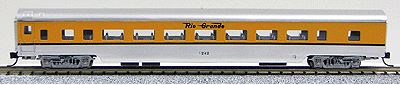 Con-Cor 40033 N D&RGW 85' Smooth-Side Coach Car with Micro-Trains Couplers