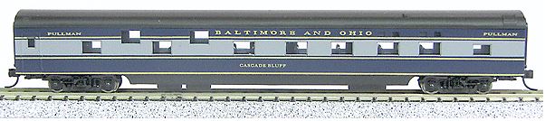 Con-Cor 40090 N Baltimore & Ohio 85' Smooth-Side Sleeper w/Micro-Train Couplers