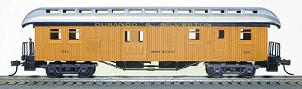 Con-Cor 0001-00327 HO D&S 1880s Wood Open-Platform Baggage/RPO #212