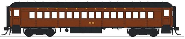 Con-Cor 94231 HO Pennsylvania Heavyweight 65' Branchline Coach w/Lights #4003
