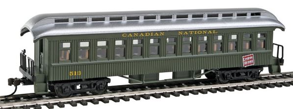 Con-Cor 15634 HO Canadian National 1880s Wood Open-Platform Coach Car #513