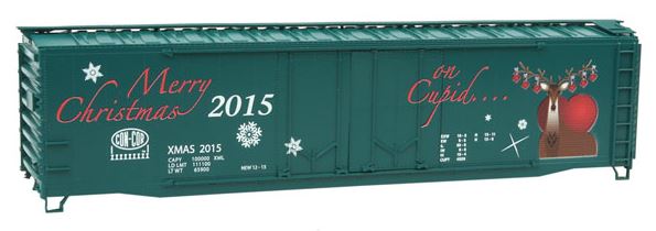 Con-Cor 2015H HO 2015 Cupid Reindeer 50' Plug-Door Boxcar