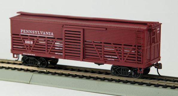 Con-Cor 1052032 HO Pennsylvania Railroad Wood Stock Car (Old-Time Cattle) #1