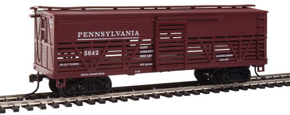 Con-Cor 1052092 HO Pennsylvania Railroad Wood Stock Car (Old-Time Cattle) #2