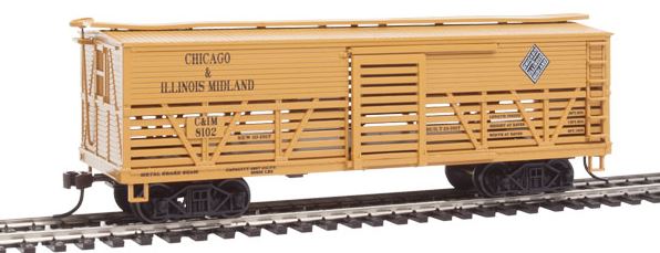 Con-Cor 1052034 HO Chicago & Illinois Midland Old-Time Cattle Wood Stock Car #1