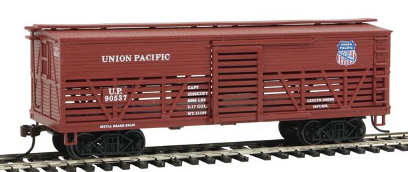 Con-Cor 1052035 HO Union Pacific Wood Stock Car (Old-Time Cattle) #1