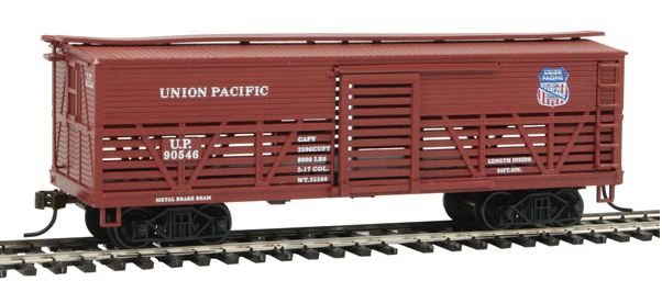 Con-Cor 0001-052095 HO Union Pacific Wood Stock Car (Old-Time Cattle) #2