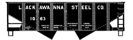 Accurail 2430 HO Scale USRA Twin Hopper Lackawanna Steel Rd #1063