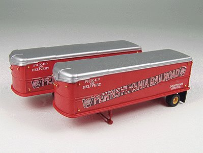 Classic Metal Works 31116 HO Mini Metals PRR 32' Aero-Van Trailer (Pack of 2)