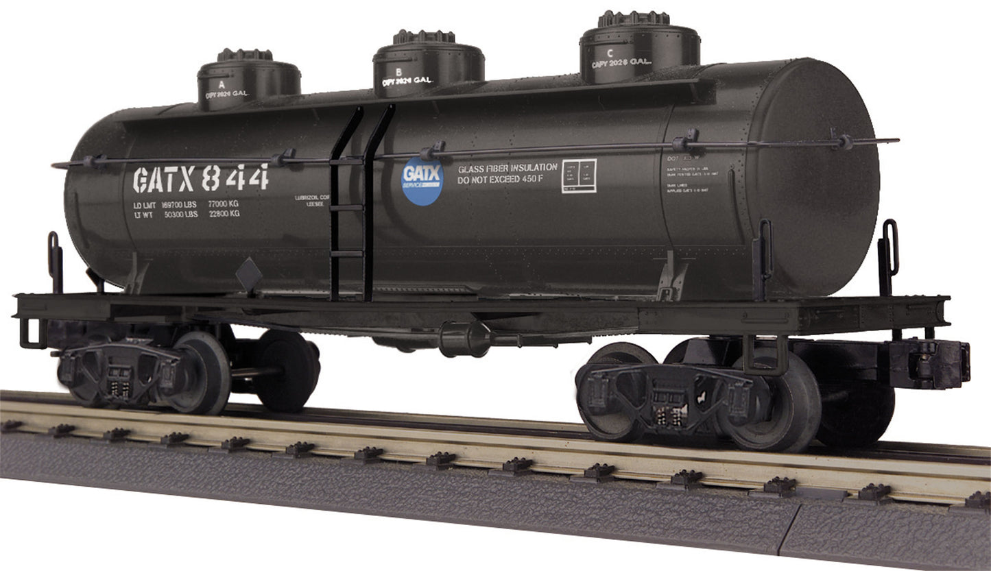 MTH 30-73457 O GATX 3-Dome Tank Car 3-Rail #844