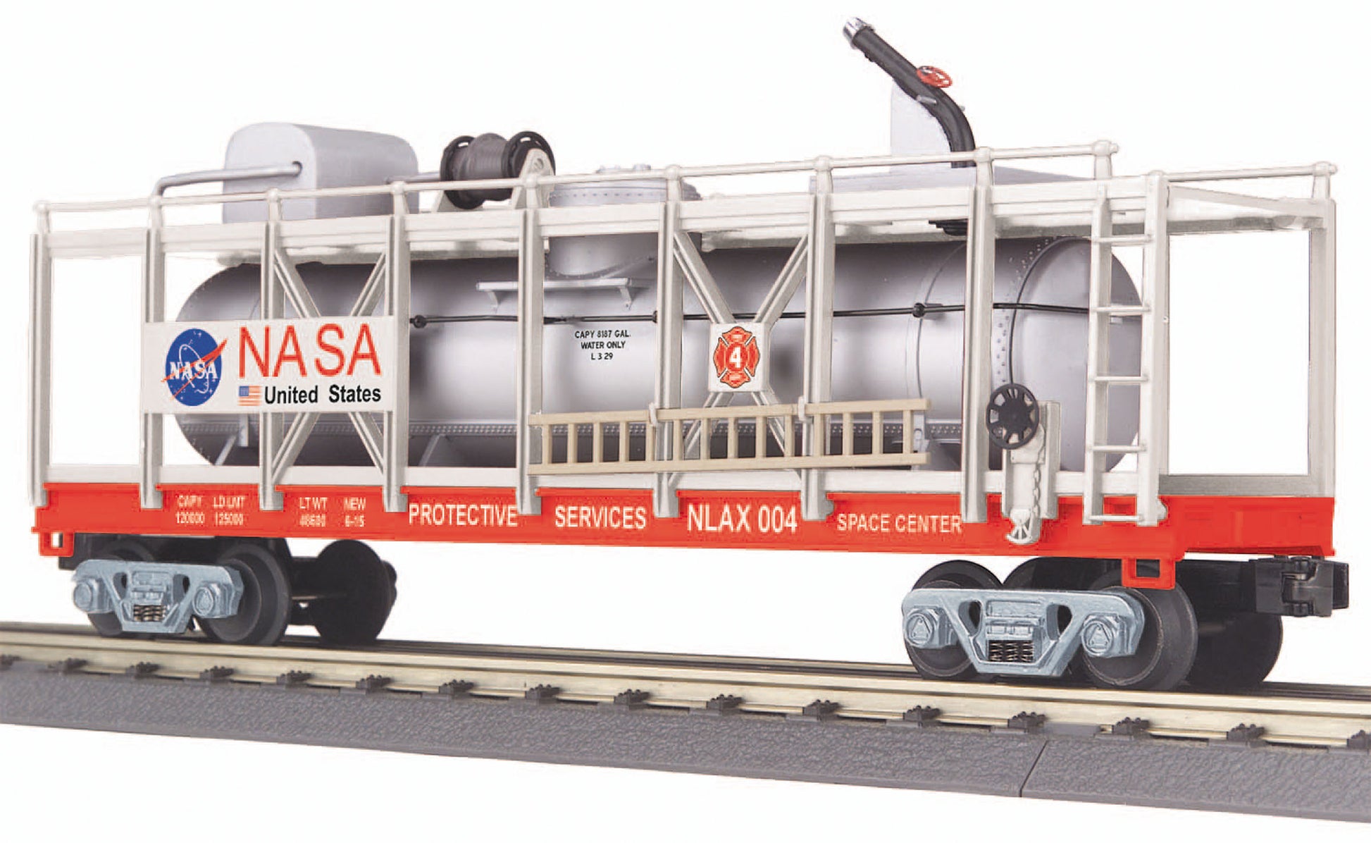 MTH 30-79490 O NASA NLAX Fire Car - 3-Rail