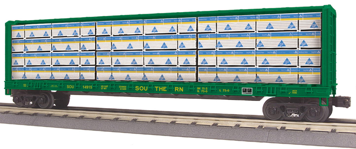 MTH 30-76594 O Southern Railway Center Beam Flatcar w/ Load 3-Rail #14915