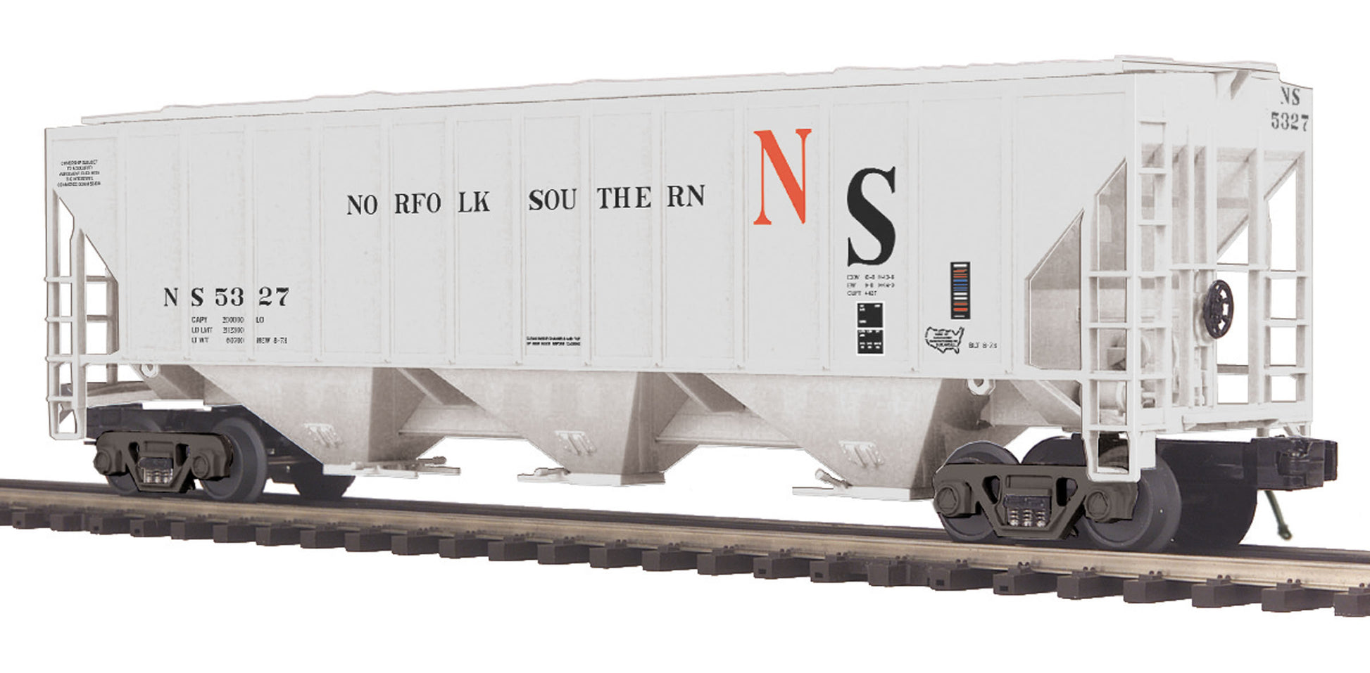 MTH 20-97334 O Norfolk Southern PS-2CD High-Side Covered Hopper #5327