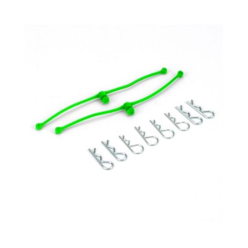 Dubro 2253 Lime Green Body Klip Retainers (Pack of 2)