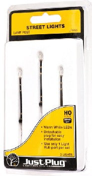Woodland Scenics JP5633 HO Just Plug Lamp Post Street Lights (Pack of 3)