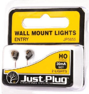 Woodland Scenics JP5655 HO Just Plug Entry Wall Mount Lights (Pack of 2)