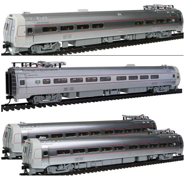 Walthers 5-1255 HO Pennsylvania Metroliner SnackBar, Parlor & 2 Coaches Set (4)