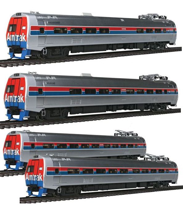 Walthers 5-1259 HO Amtrak ML SnckBr, Prlr & 2 Coaches w/Snd & DCC Set Ph II (4)