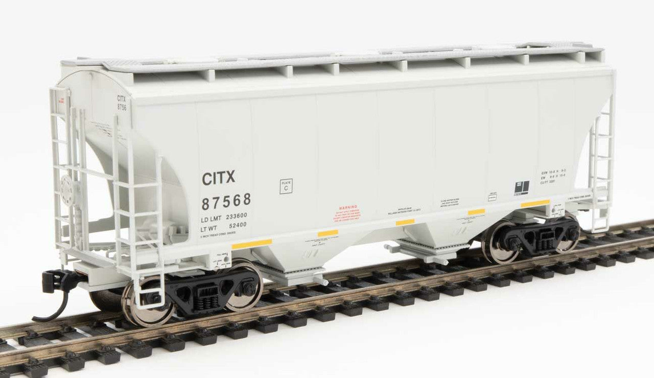 Walthers 910-7571 HO CITX RTR 39' Trinity 3281 2-Bay Covered Hopper #87568