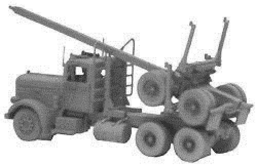 GHQ 52007 1:160 Peterbilt 359 Skeleton Log Tractor Trailer Unpainted Pewter Kit