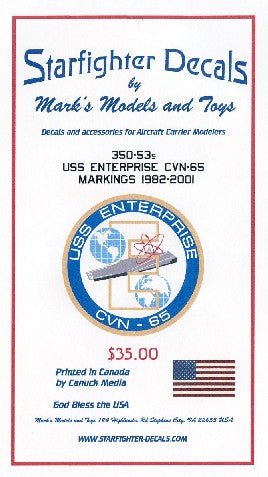 STARFIGHTER DECALS 35053 1:350 USS Enterprise CVN65 1982-01 For TAM