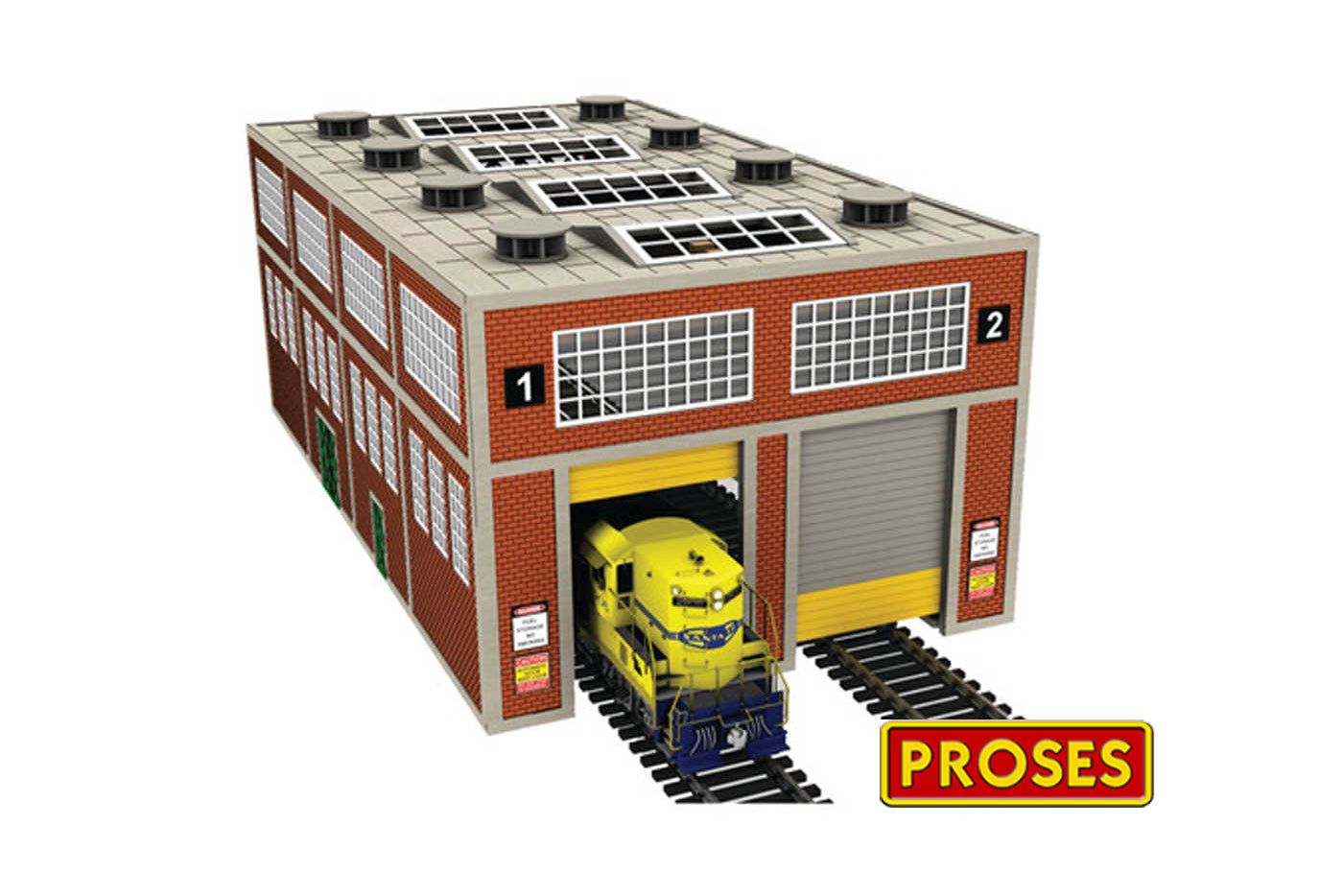 Bachmann 39119 HO Modern Engine House with Motorized Doors Building Kit