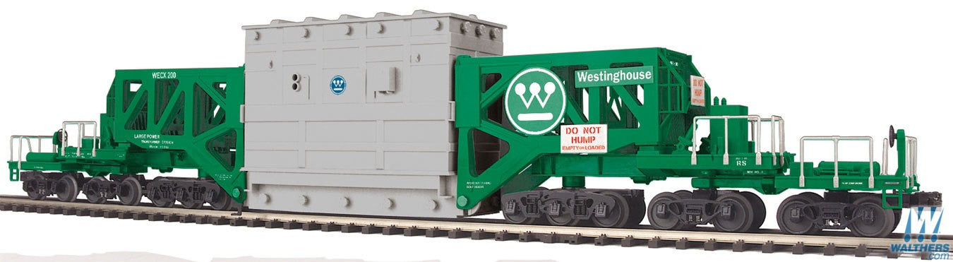 MTH 20-95155 O Westinghouse Schnabel Flat Car (green, white)