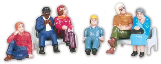 Lionel 6-21370 O Sitting Figures W/ 2 Benches (Set of 6)