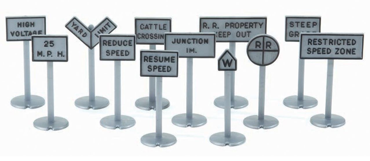 Lionel 6-22358 O Railroad Yard Signs (Set of 12)