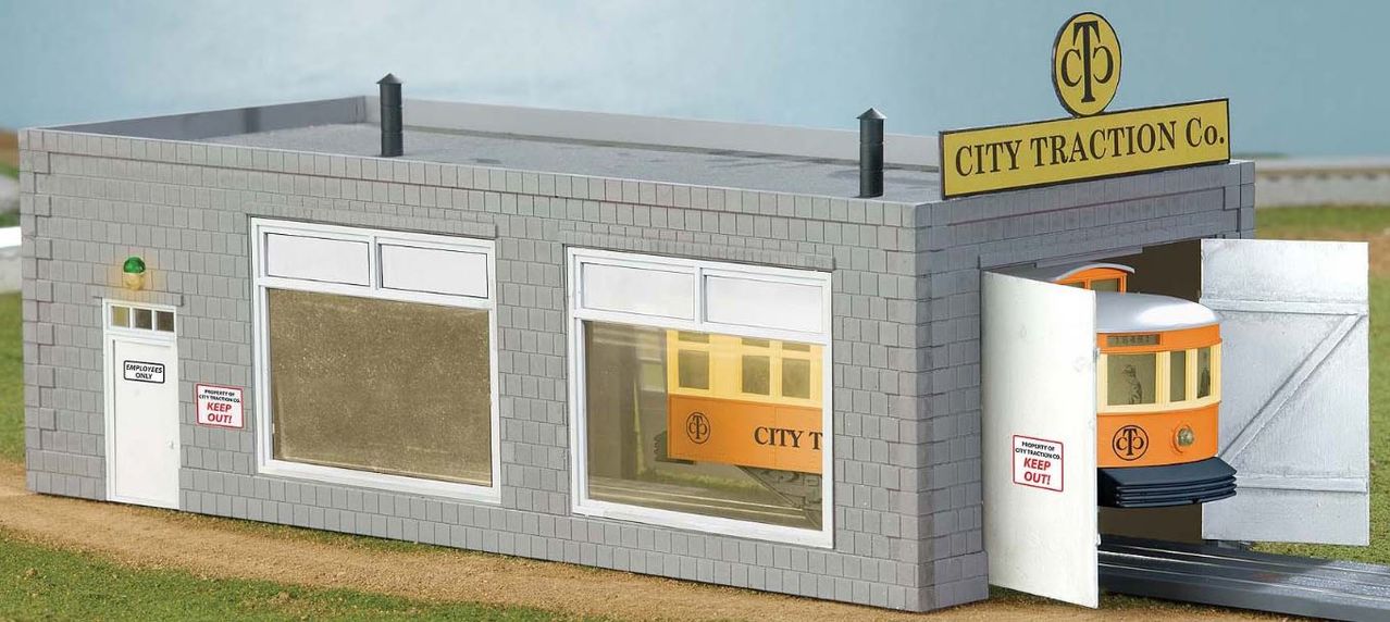 Lionel 6-22199 O City Traction Operating Trolley Barn