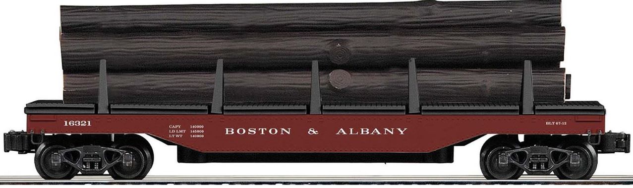 Lionel 6-22143 O Boston & Albany Operating Log Dump Car