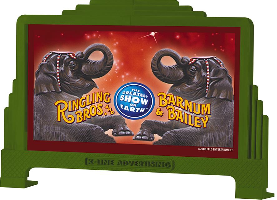 Lionel 6-21720 O Scale K-Line Ringling Bros. Billboard Set # 2 (Pack of 3)