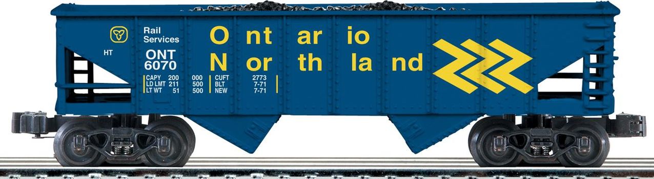 Lionel 6-21637 O Ontario Northland 2-Bay Ribbed Hopper Car #6070