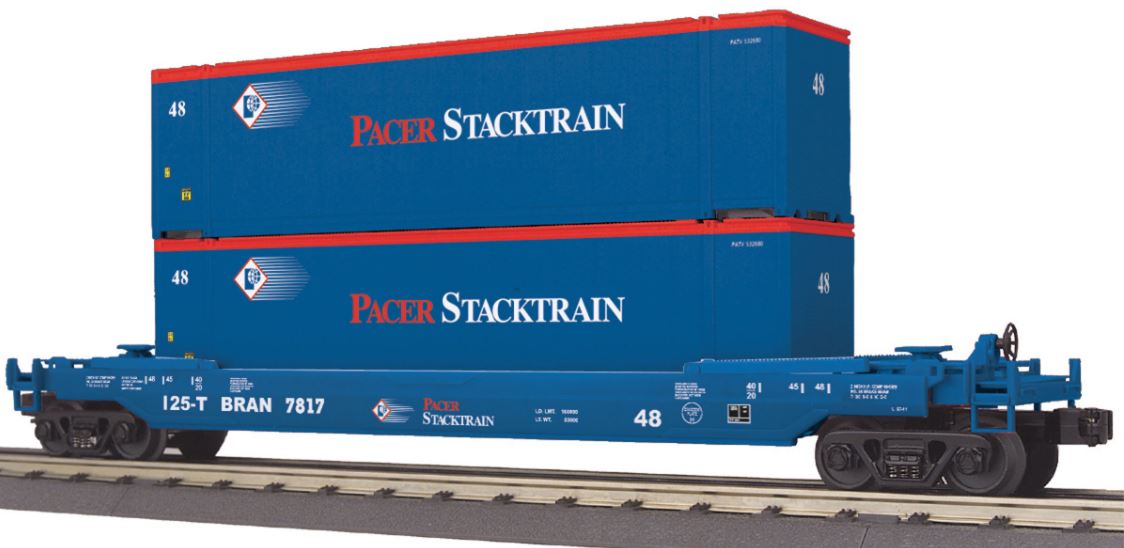 MTH 30-76628 O Pacer Stacktrain Husky Stack Car #7817