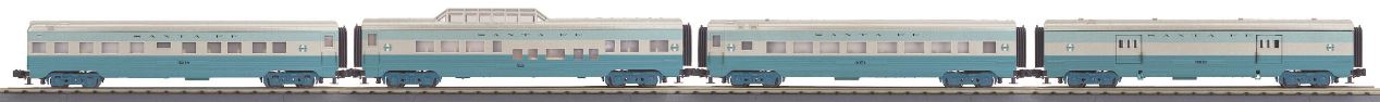 MTH 30-67871 O Santa Fe 60' Streamlined ABS Passenger Car Set (Set of 4)