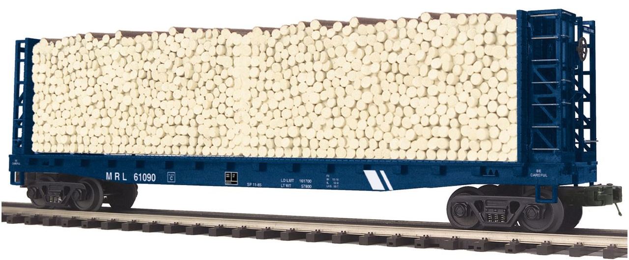 MTH 20-95168 O Montana Rail Link Flatcar with Bulkheads and Log Load
