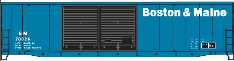 Accurail 5919 HO 50' Welded-Side Double Door Boxcars - Boston and Maine #70026