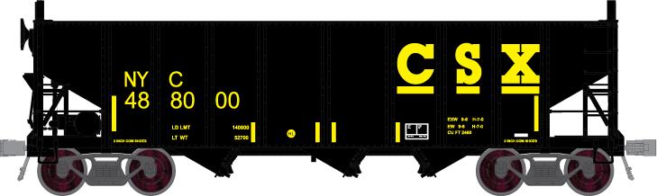 Broadway Limited 4454 HO CSX 3-bay 6-pack Hopper Car